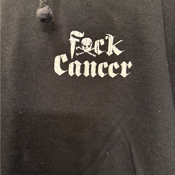 Fight Cancer! Black Hoodie with Graphic Print - Picture 3 of 4
